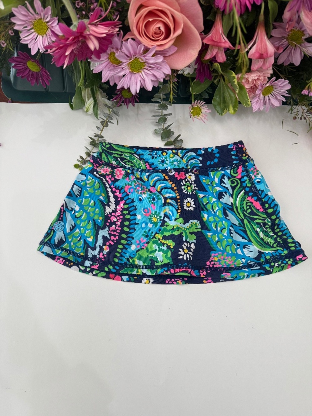 EUC Lilly Pulitzer girls Aila Skort in Take Me to the Sea